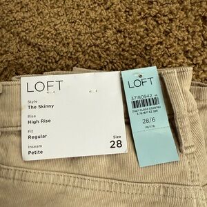LOFT Tan Corduroy Jeans Petite Skinny